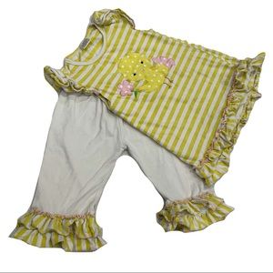Girls Yellow Striped Set